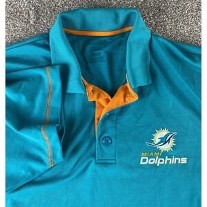 TX3 Cool NFL Miami Dolphins Polo Shirt Men L Colorblock Performance NFL Read